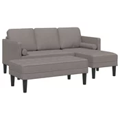 Set sofe s jastukom 2 pcs Sivo-smeđa Poliester