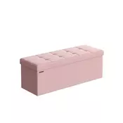 Songmics Shranjevalna klop 110x38x38 cm roza