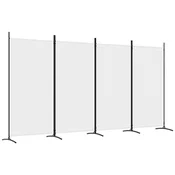 Vidaxl Paravan 4-delni bel 346x180 cm blago