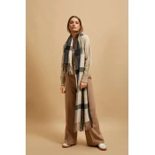 Marisse Blue Checkered Scarf