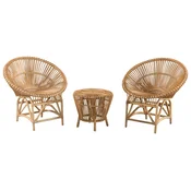 Casa Padrino Luxury Bamboo Garden Furniture Set Natural - 2 Bamboo Garden Chairs & 1 Bamboo Garden Table - Garden Furniture - Bamboo Furniture - Luxury Furniture
