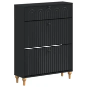 vidaXL Omara za čevlje ALKMAAR 78 x 24 x 103 cm Inženirski les Črna