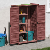shumee Vrtna lopa za orodje mocha 83x57x140 cm trdna borovina