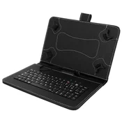 AVIZAR 10-palčna torbica za tablični računalnik s tipkovnico QWERTY, mikro-USB priključkom, vgrajenim podpornim stojalom - črna, (5000087274)