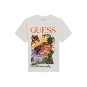 GUESS Majica  temno zelena / jastog / črna / off-bela