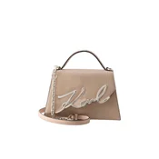 Karl Lagerfeld Ročna torbica Karl Lagerfeld Sac Bandouliere Signature 2.0 Croco Medium Cuir Rose Nude roza