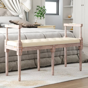 vidaXL Klupa bež 110 x 40 x 70 cm od tkanine