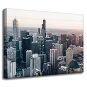 shumee Platno s sliko Chicago Architecture 40x30 cm ZDA Poljska Mesta