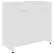 Vidaxl Kopalniška omarica bela 60x33x61 cm iverna plošča