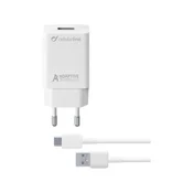Cellularline USB hišni polnilec, USB-C kabel,15W ACHSMKIT15WTYCW