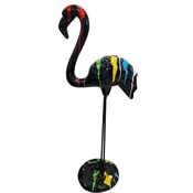 Casa Padrino luxury decorative sculpture flamingo black/multicolored H. 120 cm - Large decorative figure - XXL decorative sculpture - XXL decorative figure - XXL animal figure - XXL figures