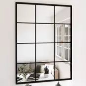 Zidna ogledala 2 kom crna 80x60 cm metalna