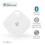 Nedis Iskalnik predmetov | Apple Find My | Bluetooth 5.1 | Baterija CR2032 priložena | Baterija do 1 leta | Bel | 1 kos