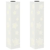 Vidaxl Solarno LED svetilo za pot 2 szt. Bela Medenina
