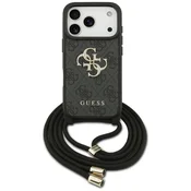 Ovitek Guess Crossbody Cord 4G Print za iPhone 17 Pro - black