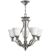 Casa Padrino luxury Art Deco chandelier silver/white A� 61 x H. 62.5 cm - Round metal chandelier with glass lampshades - Living room chandelier - Art Deco lights - Luxury lights