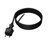 shumee Priključni kabel 4 m z ravnim vtičem 250 V 16 A 3 x 1,5 mm2 IP44 H05RR-F PP-40H črne barve W-97272