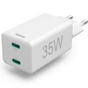 Hama kucni punjac PD/Qualcomm 2xUSB-C, 35W beli