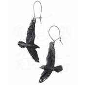 Uhani Black Raven - ALCHEMY GOTHIC - E333