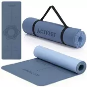 springos Protizdrsna vadbena podloga, 183x61 cm, iz TPU materiala, primerna za jogo in fitnes, modra barva, z ročajem., (5000218175)