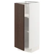 METOD Podni element s policama, bela/Sinarp smeda, 30x37 cm