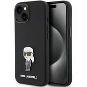 Karl Lagerfeld KLHCP15MSMHKNPK iPhone 15 Plus 6.7 black Silicone Ikonik Metal Pin (KLHCP15MSMHKNPK)