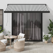 vidaXL Zložljiva tenda antracit in bela 3x2,5 m blago in aluminij