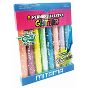 Flomasteri Mitama - Jumbo Extra Glitter, 8 boja