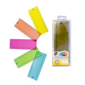 Ravnilo, komplet, plastično, 18 cm, PUKKA PAD Irlen, 5 različnih barv, 5 kosov