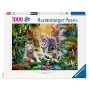 Puzzle 1000 kosov - Bela družina tigrov