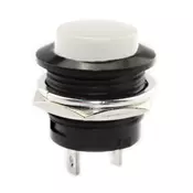 Taster plasticni 3A/250V beli okrugli, fi=15mm