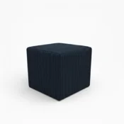 SP Kvadratni tabure iz reliefnega žameta 40 x 40 x 40 temno moder