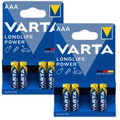 shumee VARTA LL POWER AAA baterije alkalne palčke LR03 blazinice LED svetilka 4 kosi x2