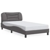 Vidaxl Posteljni okvir brez vzmetnice Hvar siv 100x200 cm umetno usnje