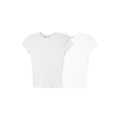 Bershka Majica svetlo siva/bela