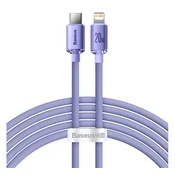 iPhone 14 Pro / 14 Plus / 14 BASEUS CRYSTAL SHINE kabel za prijenos podataka Type-C - lightning, 200 cm, LJUBICASTA CAJY000305