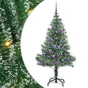 Vidaxl Umjetno božično drevo s snežno obloženimi vejicami in LED lučko