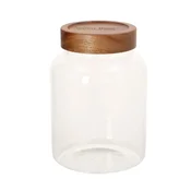 Homestar Stekleni kozarec RIVA 13x19 cm 1930 ml z pokrovom iz akacijevega lesa