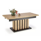 Stol Houston 1444 Craft hrast, Crna, 65x65x130cm, EstensioneNastavak, Prirodno drvo furnira, Prirodno drvo furnira