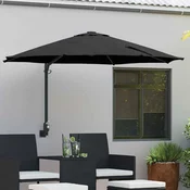Vrtni suncobran Crna 248 x 248 x 148 cm Poliester i celik
