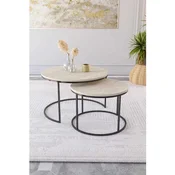 Hanah Home Milas set klub stolova, crna / travertin