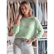Sweter damski one size oversize SOFTICAN jasnozielony Dstreet