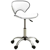 Vidaxl Salonski stolček belo umetno usnje