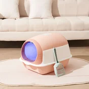 Toalet za macke Covered Cat Box sa UV sterilizacijom Roze 50x35x36 cm