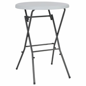 vidaXL Zložljiva barska miza HDPE 80x110 cm bele barve