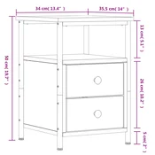 Vidaxl vidaXL Nočna omarica, hrast sonoma, 34x35,5x50 cm, material na osnovi lesa