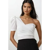 Trend Alacati Stili Ženska bluza kratkih rukava ALC-X11799, Bela