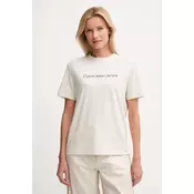 Calvin Klein Jeans Majica CLASSIC  greige / črna