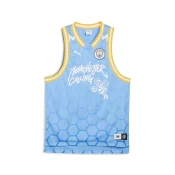 Mens Puma HOOPS x MANCHESTER CITY Basketball Jersey, Blue, Size XL, Men