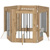 Vidaxl Vrata za pse z stojali 6 szt. Artisan hrast 60 x 80 cm